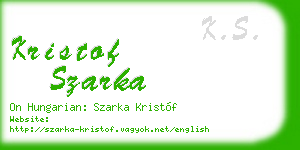 kristof szarka business card